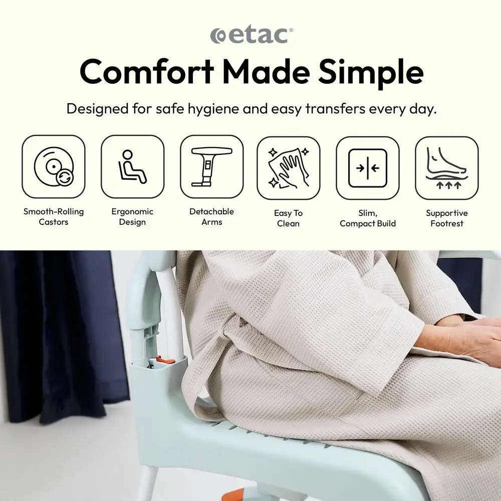 

Clean Shower Commode Chair 19 1 4 Inches Fixed Height, Removable Armrests, Ergonomic Footrest EasytoManeuver Shower Chair with