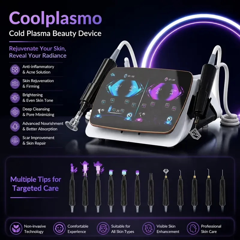 2026 New Cold Plasma Microcurrent Facial Machine, Professional Rejuvenation Acne Treatment Scalp Repair Antibacterial
