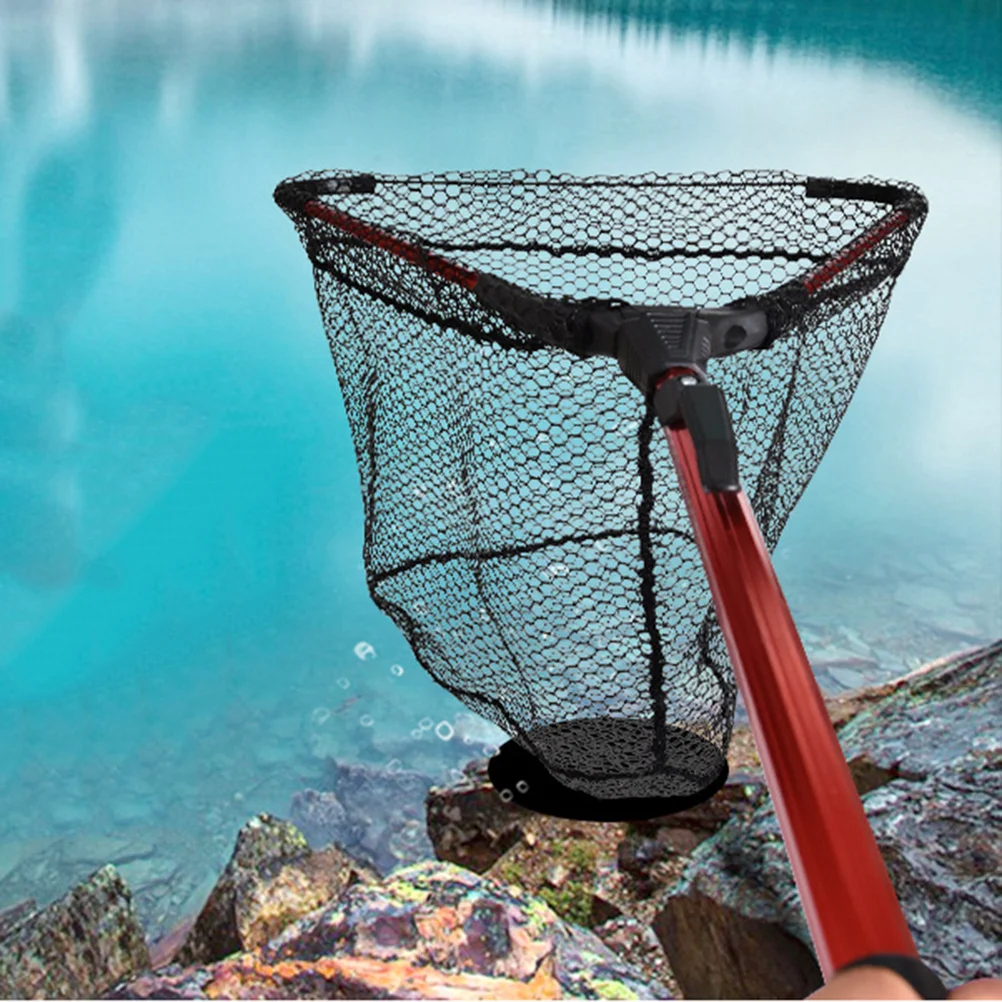 

Mini Compact Triangle Folding Fishing Net Aluminum Alloy Collapsible Fish Catching Net for Fly River Fishing Landing
