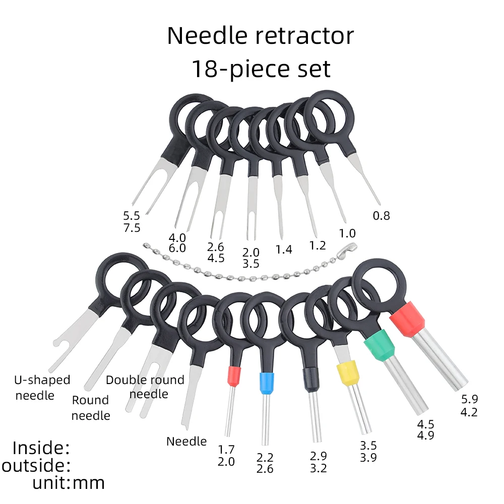 Terminal Removal Tool Kit Terminal Pin Extractor Wire Connector Pin Release Key Tool Set Extractor Puller Repair Remover for Car