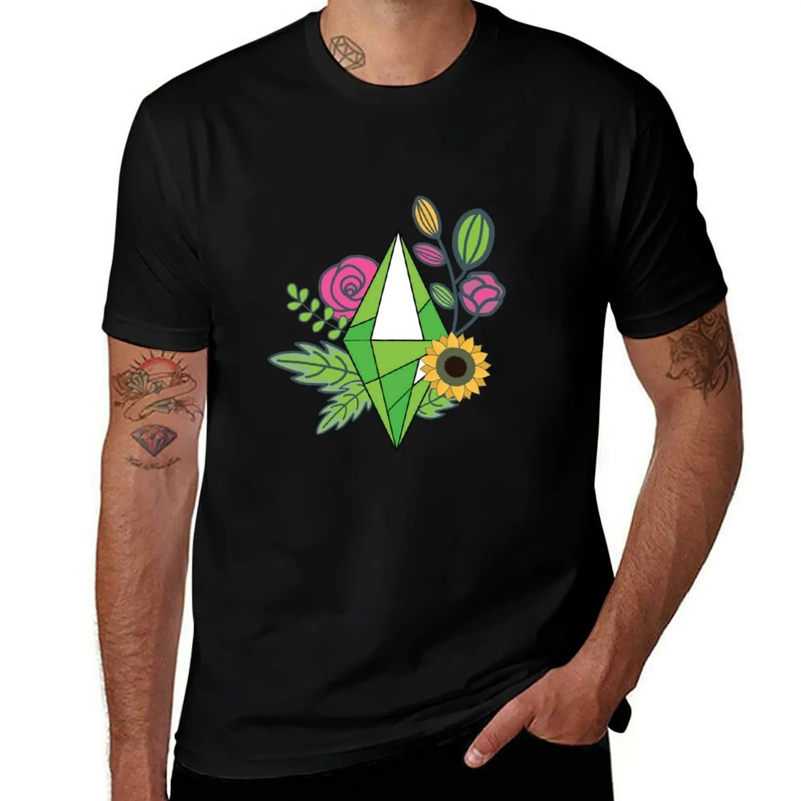 Plumbob flower T-Shirt Functional Casual Short Sleeve Tee T-Shirt