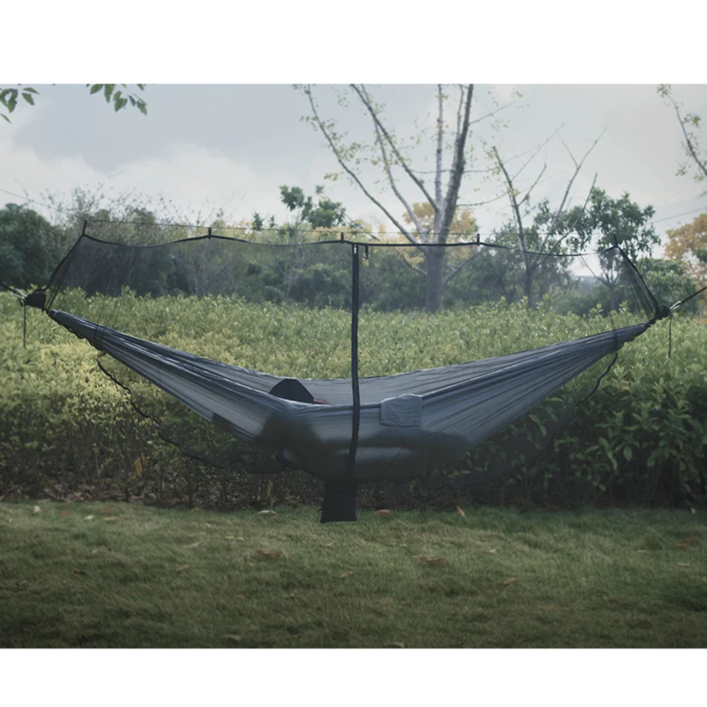 Hamaca para acampar al aire libre, tienda de campaña, red para cama, antimosquitos, ligera, duradera, portátil, accesorios para acampar, red para cama negra
