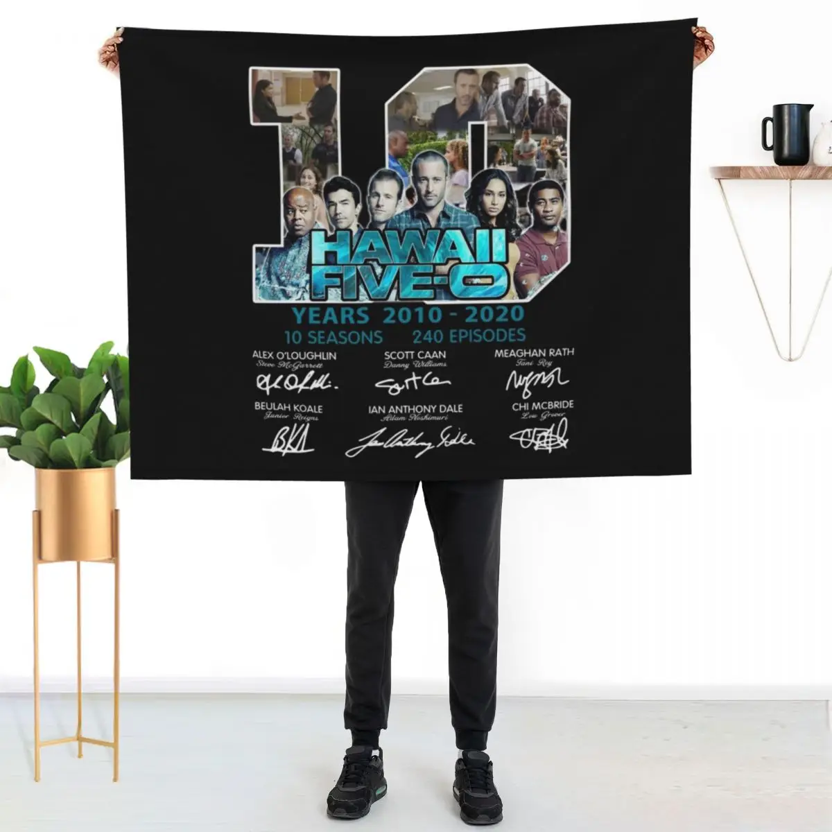 Hawaii Five O 10 Years 2010 2020 Signatures Short Throw Blanket Warm warm winter Hairys Heavy Bed For Decorative Sofa Blankets