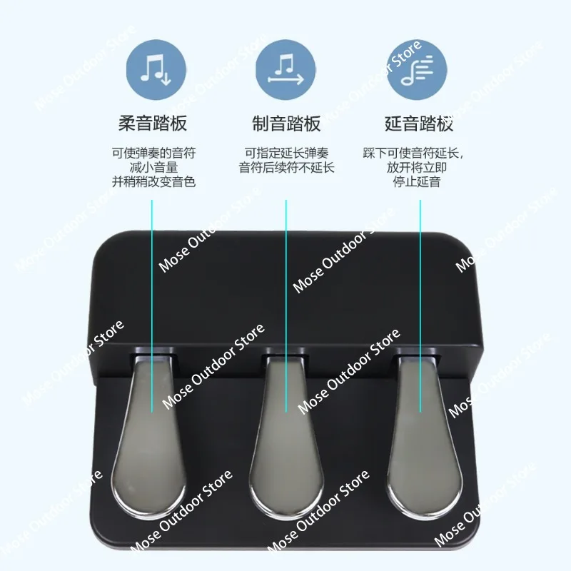 

Удлинитель педалей фортепиано для детей — регулируемая стойка с 3 педалями и функцией сустейна, черная регулируемая по высоте подставка для ног