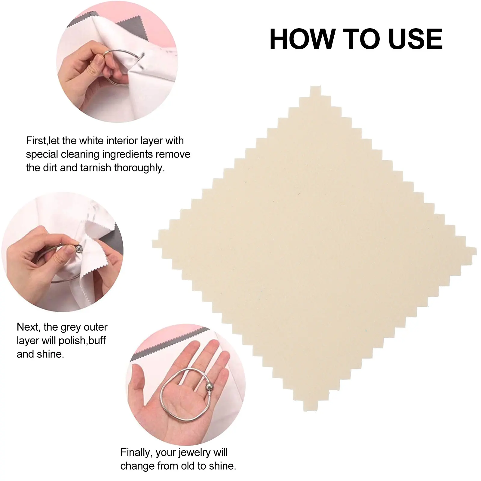 

50 Pcs Wipe The Silver Cloth Jewelry Cleaning Watch Platinum Wiping Gold Polishing