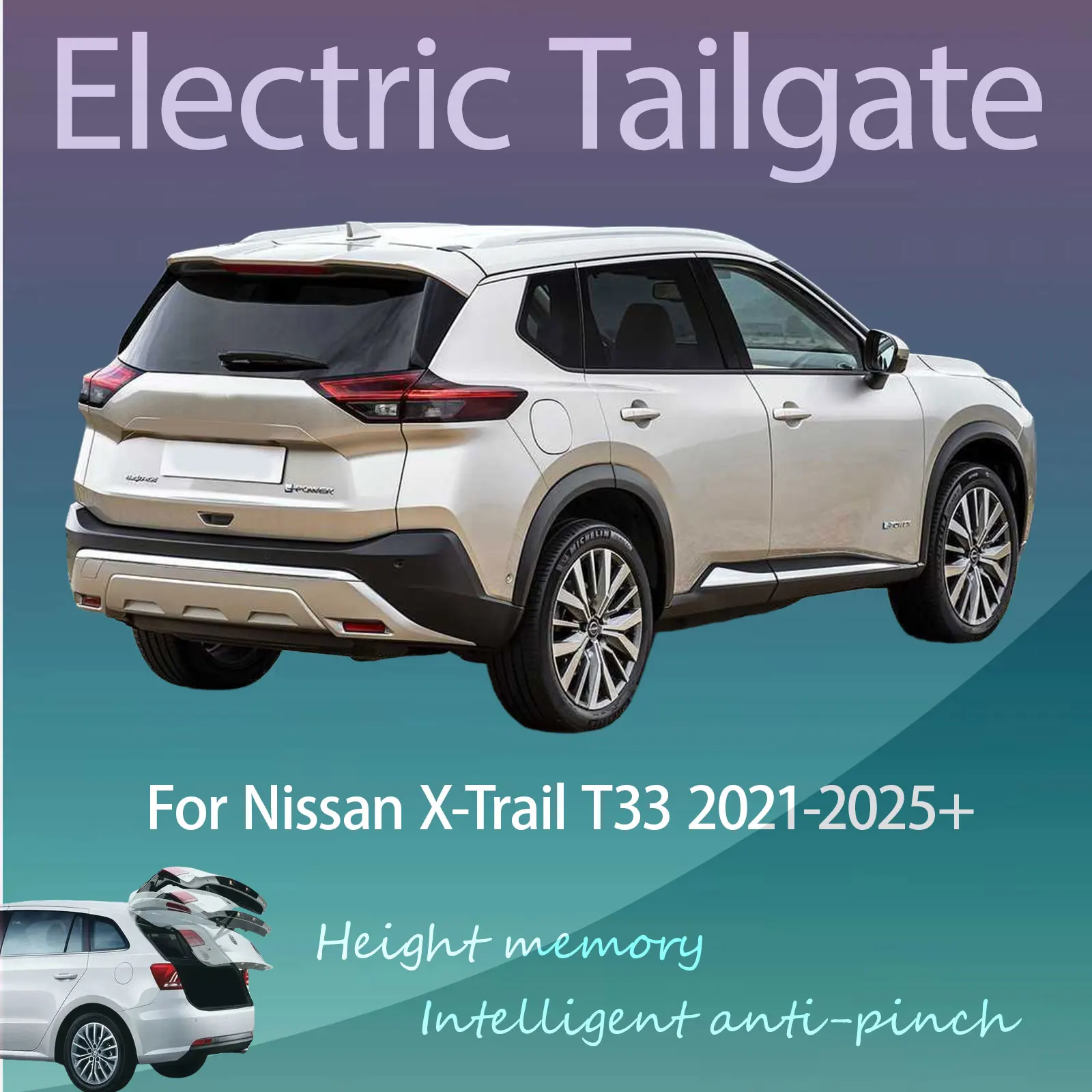 For Nissan X-Trail T33 2021-2025+ Electric Tailgate with Sensor Trunk Anti-pinch Memory Height Intelligent Operation