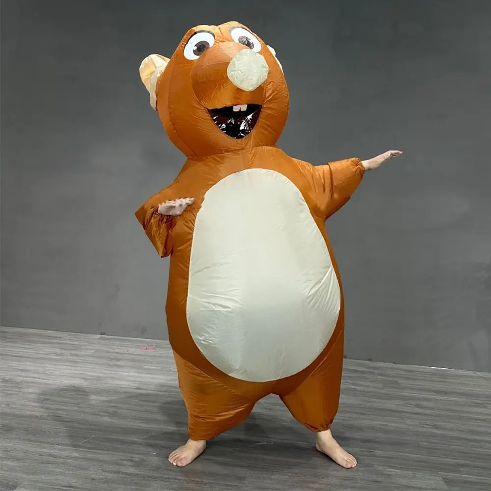 

Cartoon Inflatable Mouse Costume Full Body Jumpsuit Waterproof Cute Mouse Inflatable Suit Lightweight Detachable Fan