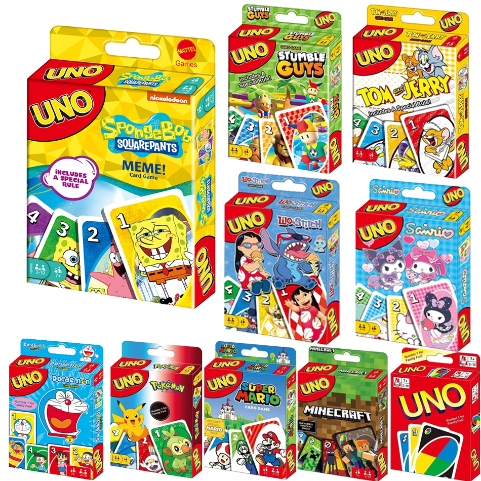 

UNO FLIP! No Mercy Sanrio Tom and Jerry Stitch and Board Game Anime Cartoon Kawaii Figure Family Funny Cards Games Gifts