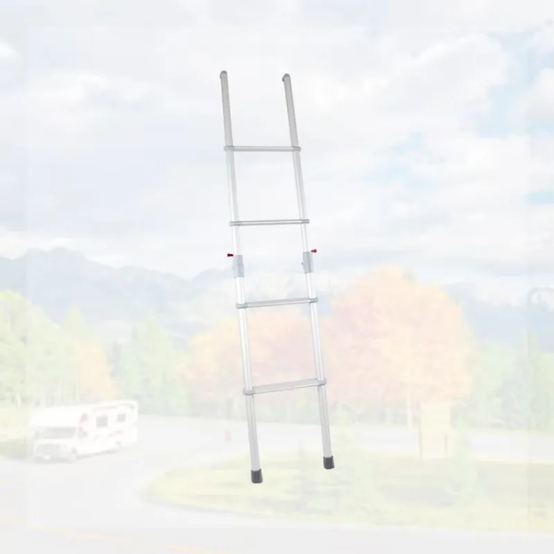 STLF High Tensile Aluminum Alloy RV Outdoor Ladder 4 Steps Caravan Folding Ladder Rv Exterior Ladder