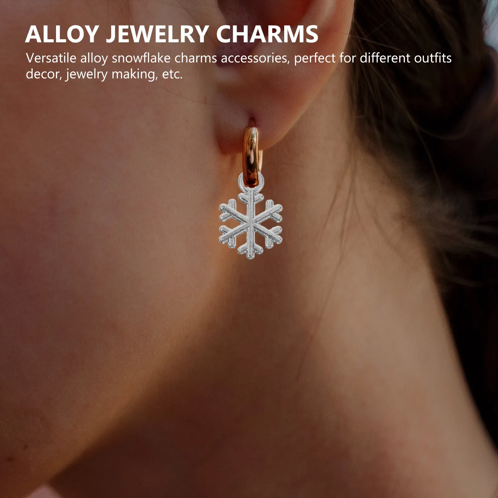 

60Pcs Alloy Christmas Snowflake Charms Jewelry Making Pendants DIY Bracelets Earrings Holiday Craft Decorations