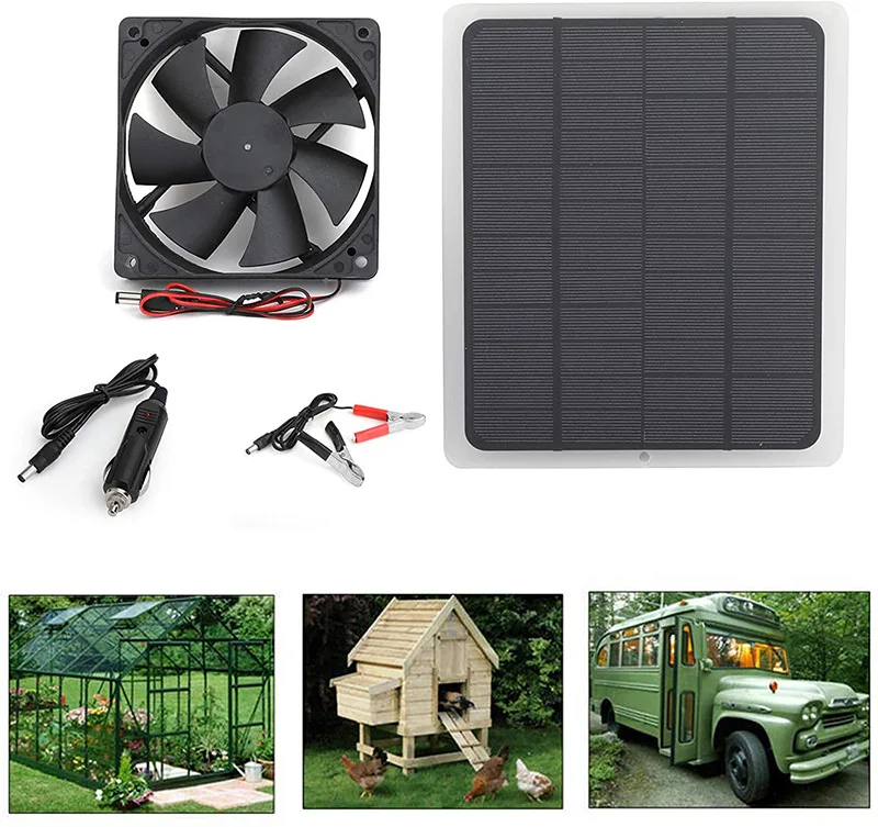 Omni-em 20W Painel Solar e Fan Kit