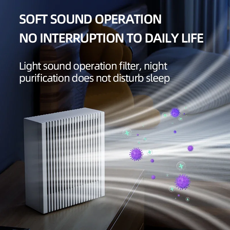 Xiaomi Youpin Portable Air Purifier True HEPA Filters Odor Removal Second-hand Smoke Absorb Harmful Fumes Desktop Air Cleaner