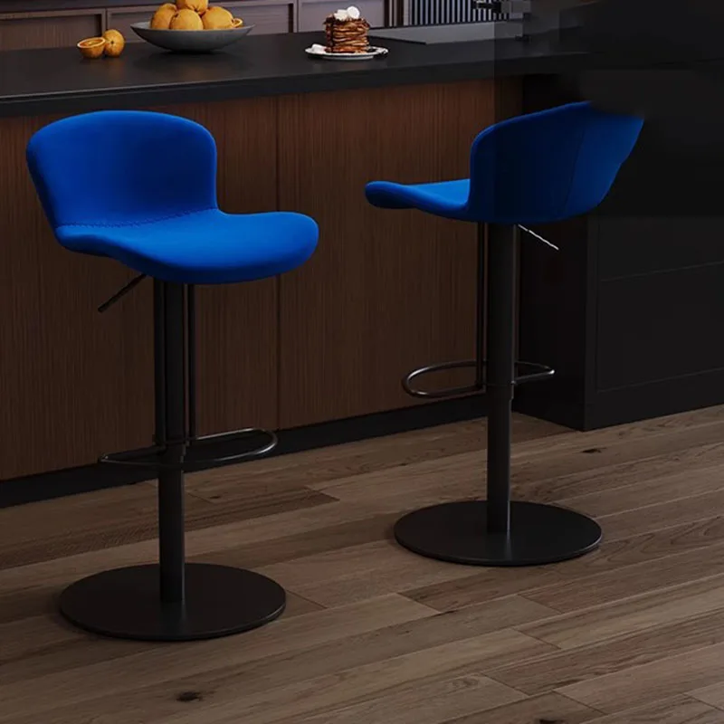 Kursi Bar Mewah Warna Pink Gaya Nordik Dengan Sandaran Meja Resepsionis Estetis Kursi Bar Putar Dapat Disesuaikan Banqueta Furnitur Trendi