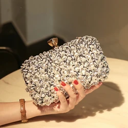 Borse Glitter per le donne pochette da sera con strass borsa a tracolla con nappe di design di lusso con paillettes di diamanti