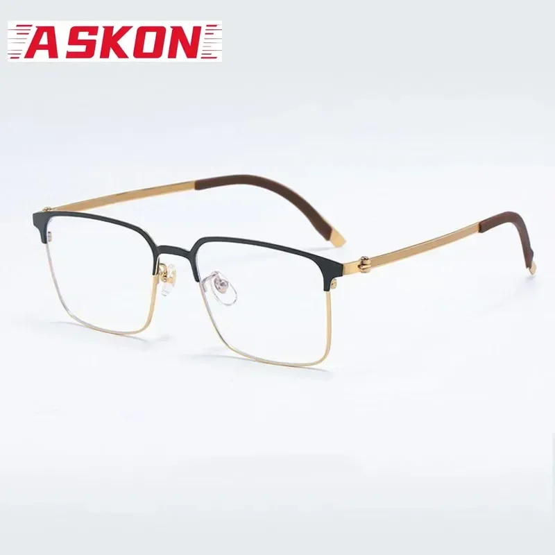 Ultra-light Business Simple Titanium Glasses Frame Fashion Square Anti-blue Light Myopia Reading Eyeglasses Frames  Prescription