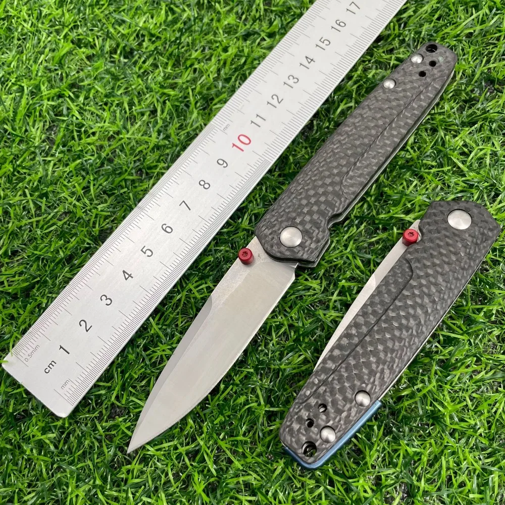 

Bm485 carbon fiber handle titanium fracture knife, high hardness outdoor portable mini sharp knife