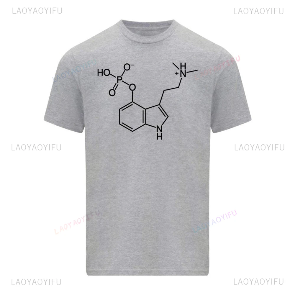 Psilocybin Molecule T-Shirt Magic Mushrooms 2d Skeletal Formula Graphic Printed TShirt Short Sleeve Cotton Harajuku Unisex Tees