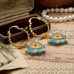Vintage Baroque Court Style Pearl Earrings Elegant Party Wedding Fine Jewelry Gifts Accessories Statement