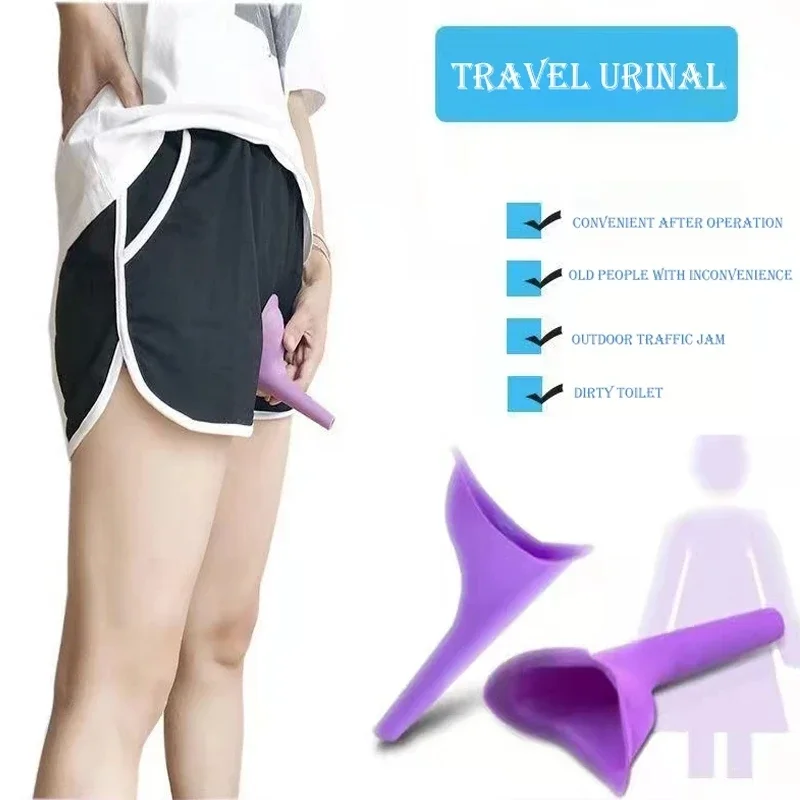 Women Urinal Stand Up Urination Device Outdoor Camping Tent Female Urinal Travel Portable Hiking Soft Silicone Emergency Tools