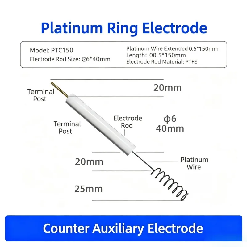 CHI115 Pt Electrode, 0.5x37mm Platinum Wire Auxiliary Electrode for Electrochemical Cell