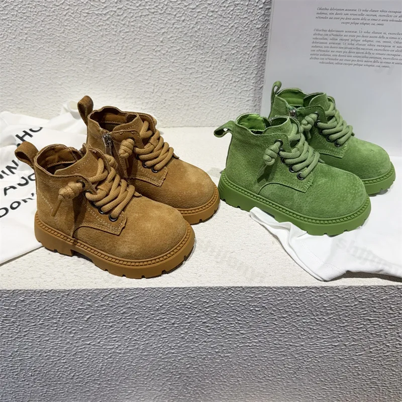 Toddler Ankle Boots 2025 Autumn Winter Girls Soft-sole Non-slip Zipper Short Boots Kids Retro Platform Fashion Princess Boots