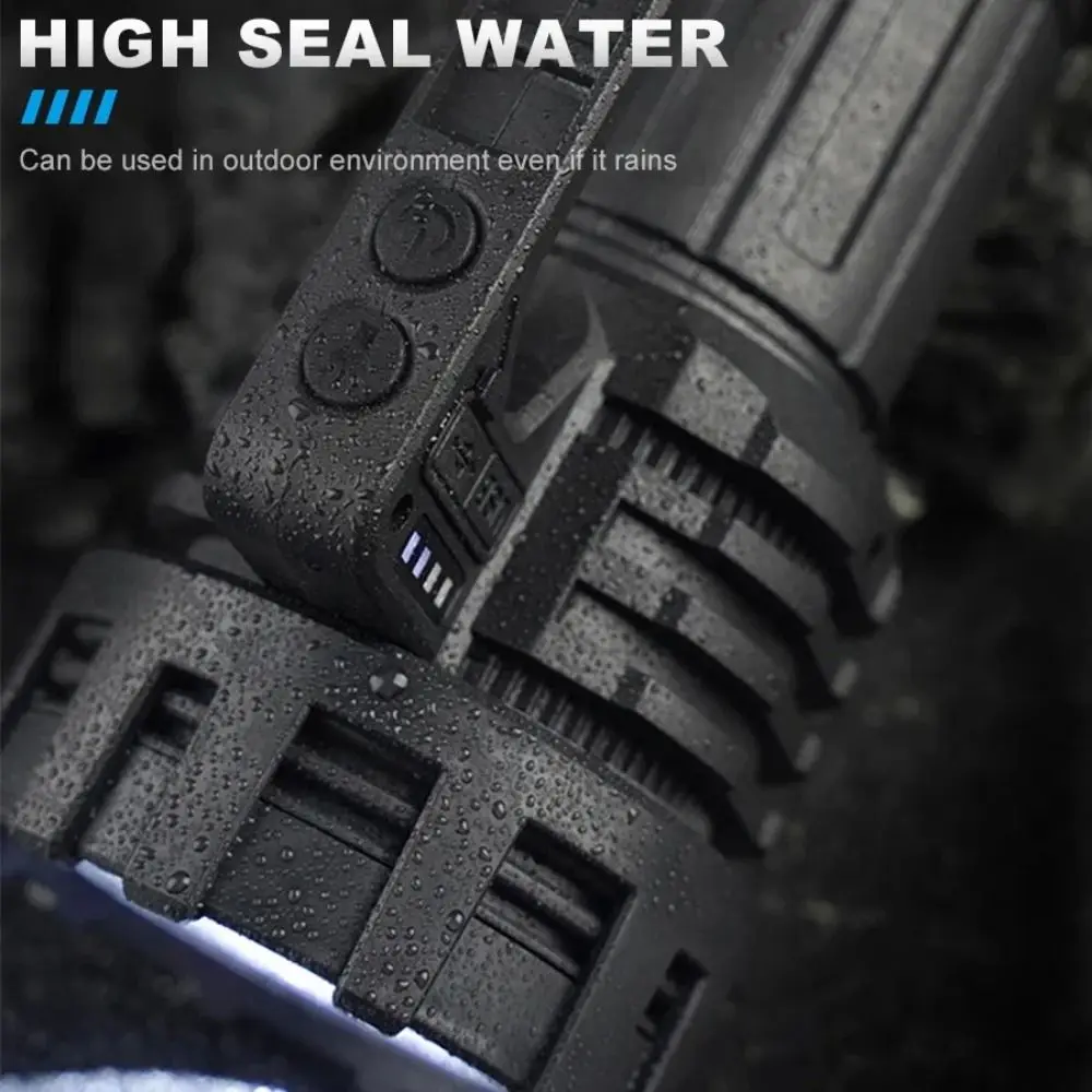 

High Power Super Bright Flashlight USB Rechargeable Waterproof Strong Light Torch Multifunctional 6 Modes