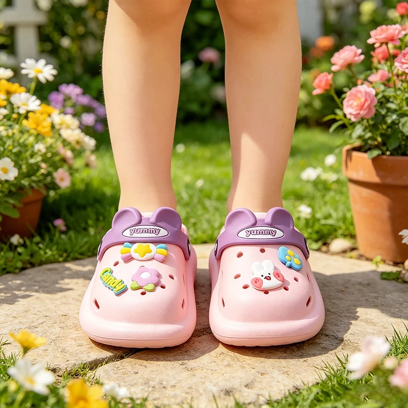Toddler Girls PVC Soft Non-Slip Garden Shoes Kids Breathable Slip-On Sandals Summer Beach Pool Slippers - view 5