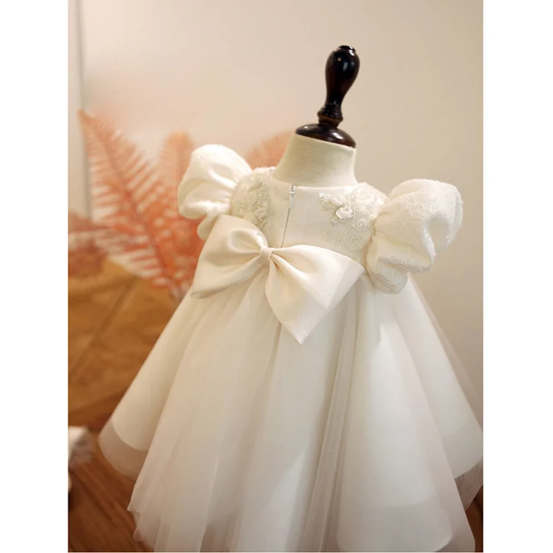 

Baby One-Year-Old Dress Girl Stylish Princess Dress Puffy Tulle One-Year-Old Birthday Dress Puff Sleeve Princess Dress