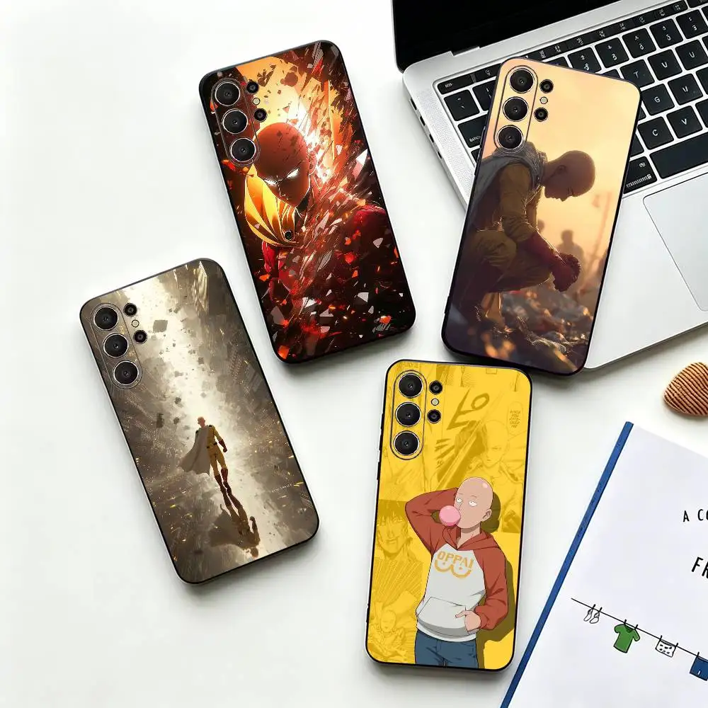 Saitama One-Punch Man -n Black Soft Silicone Phone Case for Samsung Ultra S26, S24, S21, S22, S23, S30, Plus, Lite