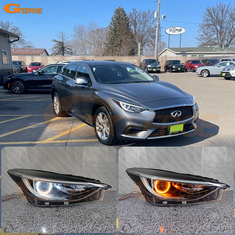 

For Infiniti QX30 Q30 H15 2017 2018 2019 Ultra Bright Daylight Turn Signal Light Switchback LED Angel Eyes Kit Halo Rings