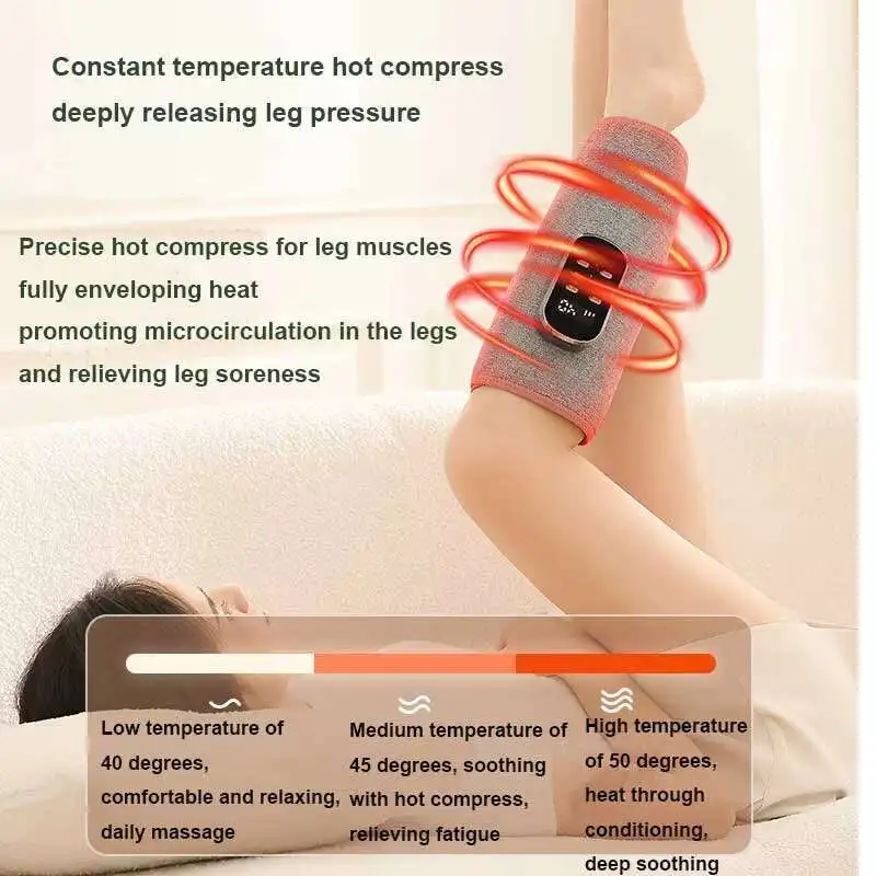 Microcurrent Finger like Leg Massager 3 Mode Timing Air Pressure Vibration Hot Compress Calf Muscle Relax Gradient decompression