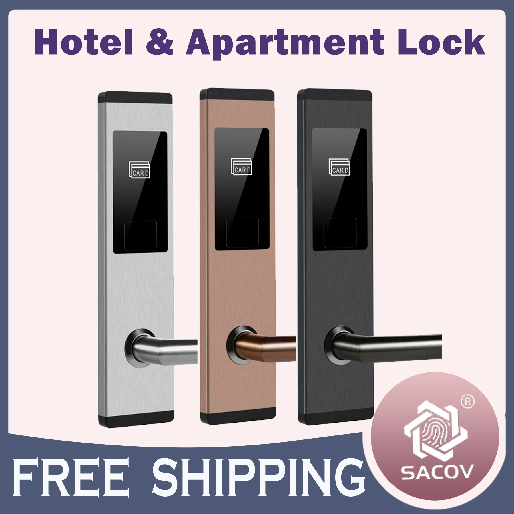 Hotel Door Lock System Zinc Alloy Intelligent RFID Digital Card Key Unlock Free Software Rfid Hotel door Lock IC Card Hotel Lock