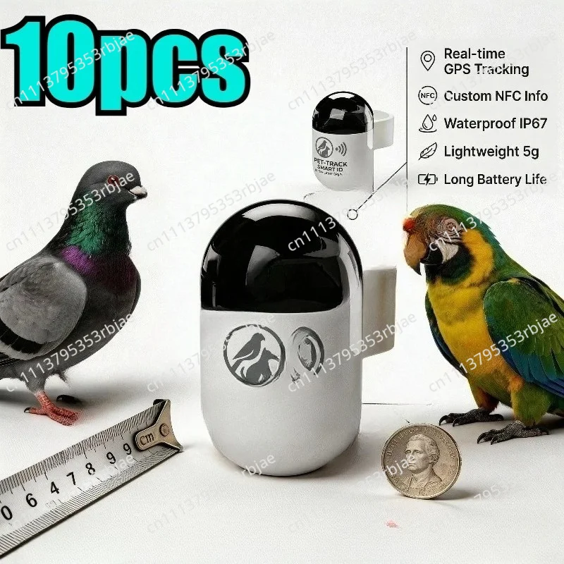 Mini Real-Time GPS  Locator Waterproof Pigeon Ring 4G Network GSM Android IOS Trajectory Locator Made Durable Plastic LBS