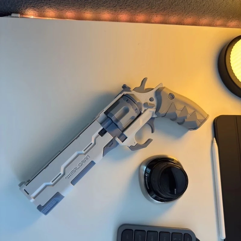3d Printed Sci-Fi Revolver Prop Futuristic Cyber Style Cosplay Accessory, Desk Display Collectible Model For Game Toys Gifts