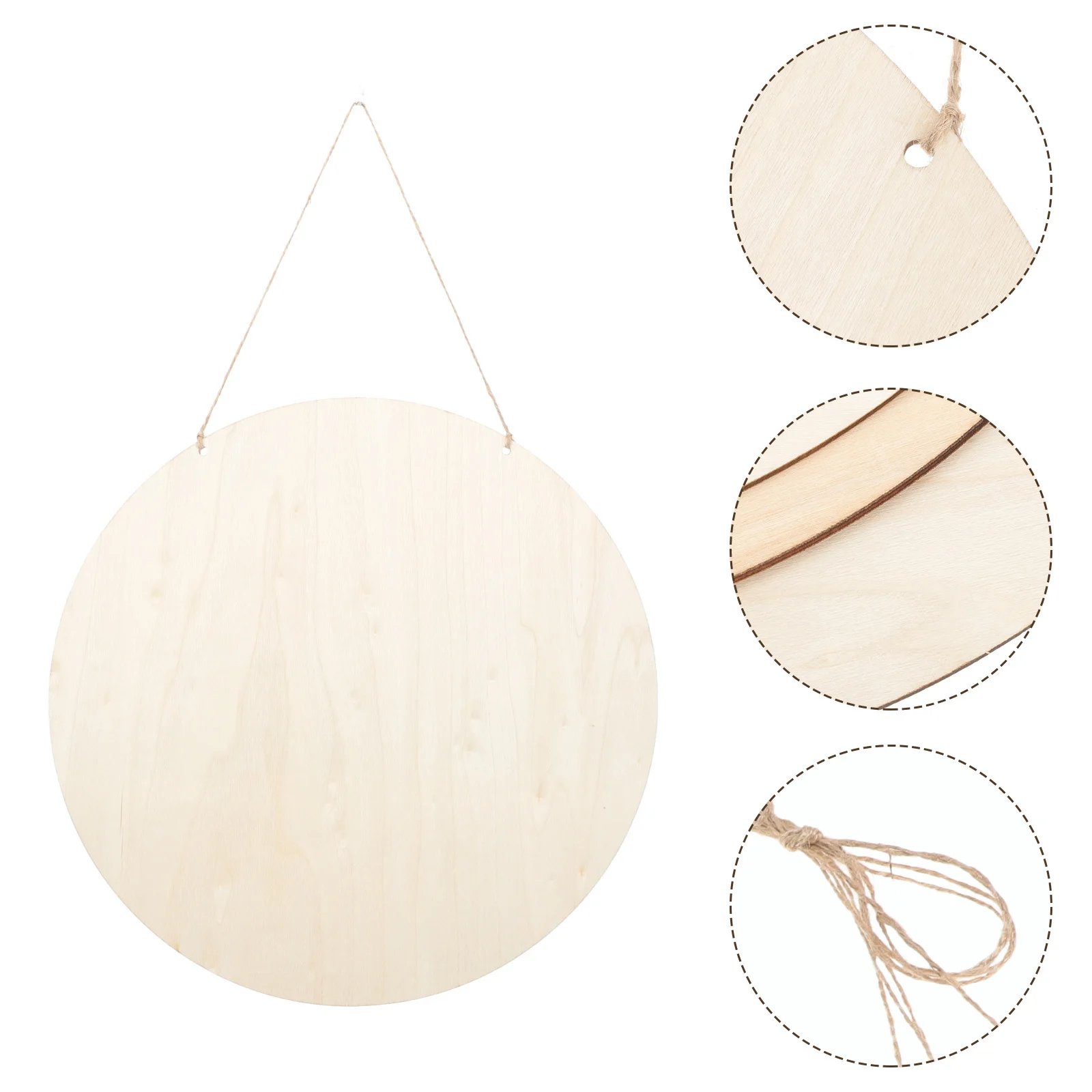 4 szt. Drewniane tabliczki na drzwi, okrągłe, puste, do samodzielnego malowania, kreatywne zawieszki, niedokończone drewniane dyski do dekoracji artystycznych