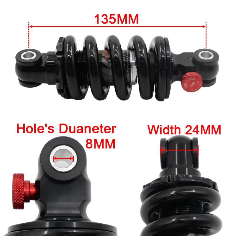 Original 1800LBS Adjustable Shock Absorber 135mm KKE For Teverun Fighter Mini /Mini PRO E-Scooter  Hydraulic Suspension Parts