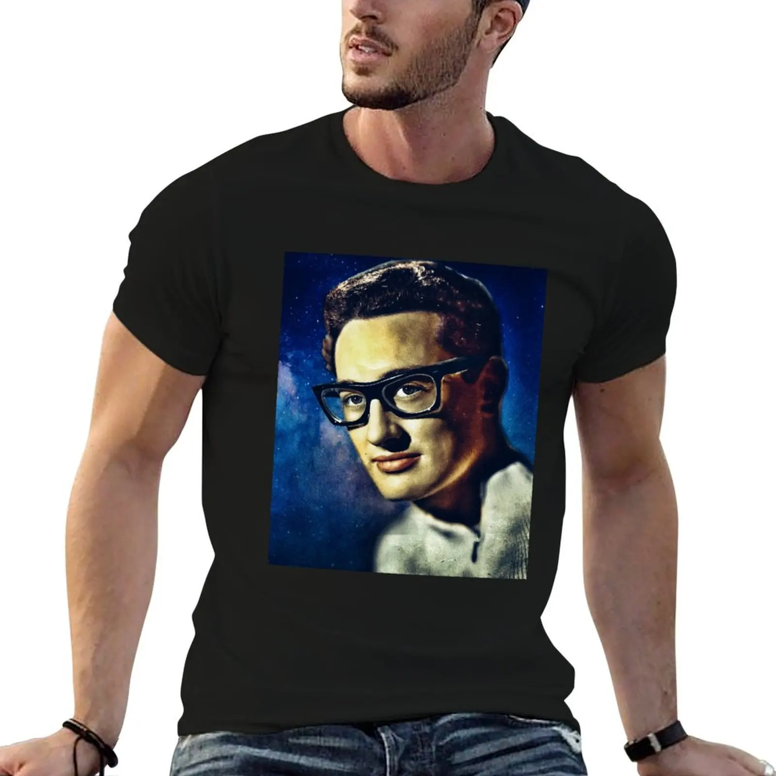 Buddy Holly Galaxie T-Shirt summer tops oversized graphic tee slim fit t shirts for men