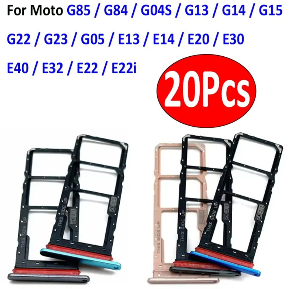 20Pcs,For Moto G85 G84 G04S G13 G14 G15 G22 G23 G05 E13 E14 E20 E30 SIM Card Tray Slot Chip drawer Holder Adapter Accessories