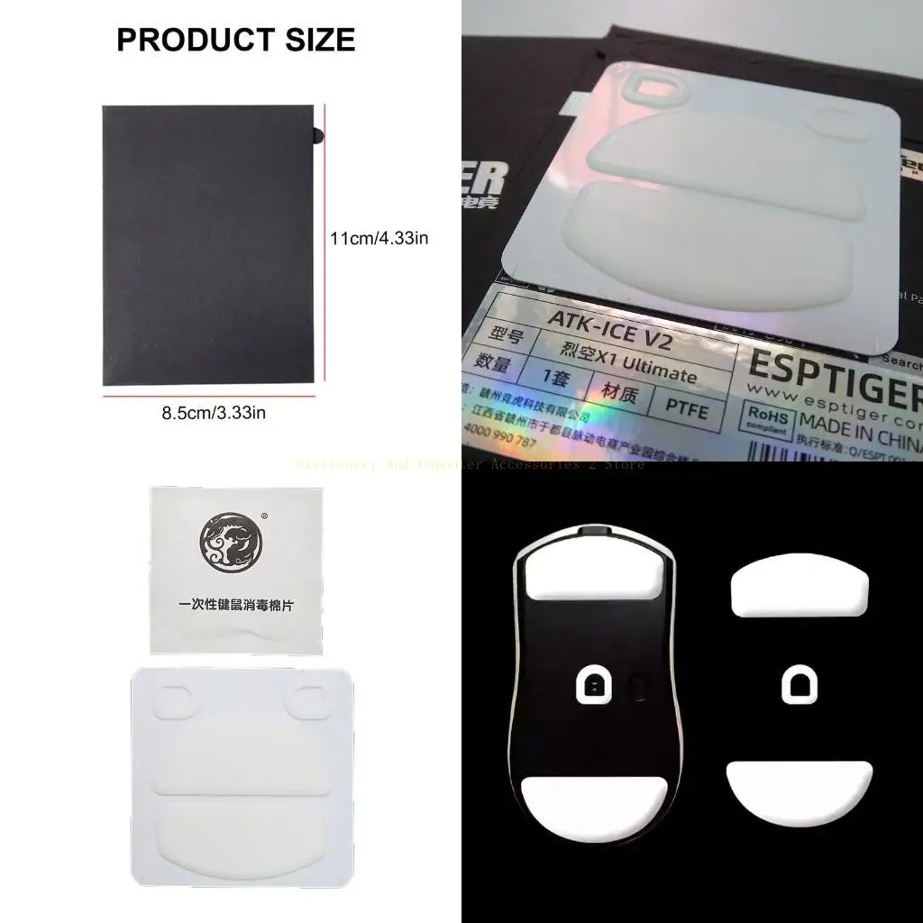 

Esportstiger Mouse Skates Mouse Glides Feet Pad Sticker for ATK Mouse Round Curveds Edges