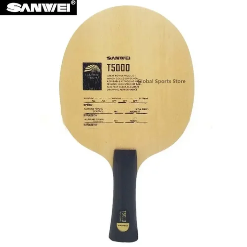 Original SANWEI T5000 hoja de tenis de mesa de carbono (5 + 2 carbono) raqueta de T-5000 paleta de Ping Pong raqueta de tenis de mesa profesional