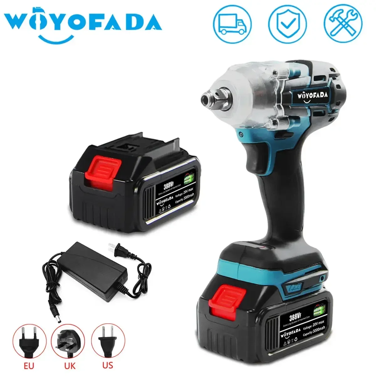 Electric Impact Wrench 18V Brushless Wrench Li-ion Battery Hand Drill Power Tools Adapt to Makita 18V Battery