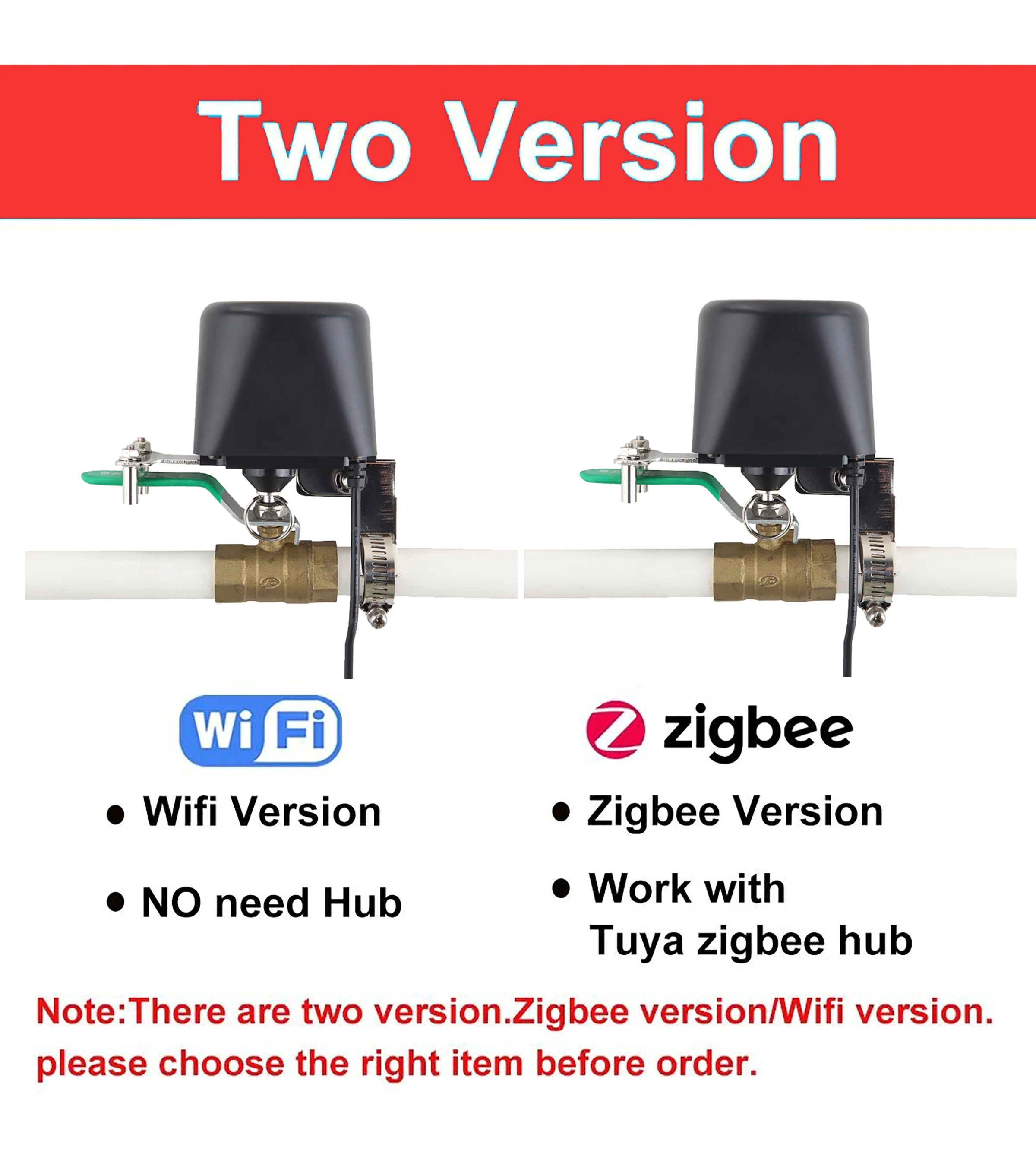 Tuya WiFi oder Zigbee Wasserventil Gasabschaltung Kugelhahn Timer Garten Smart Faucet Controller Unterstützung Alexa Google Assistant