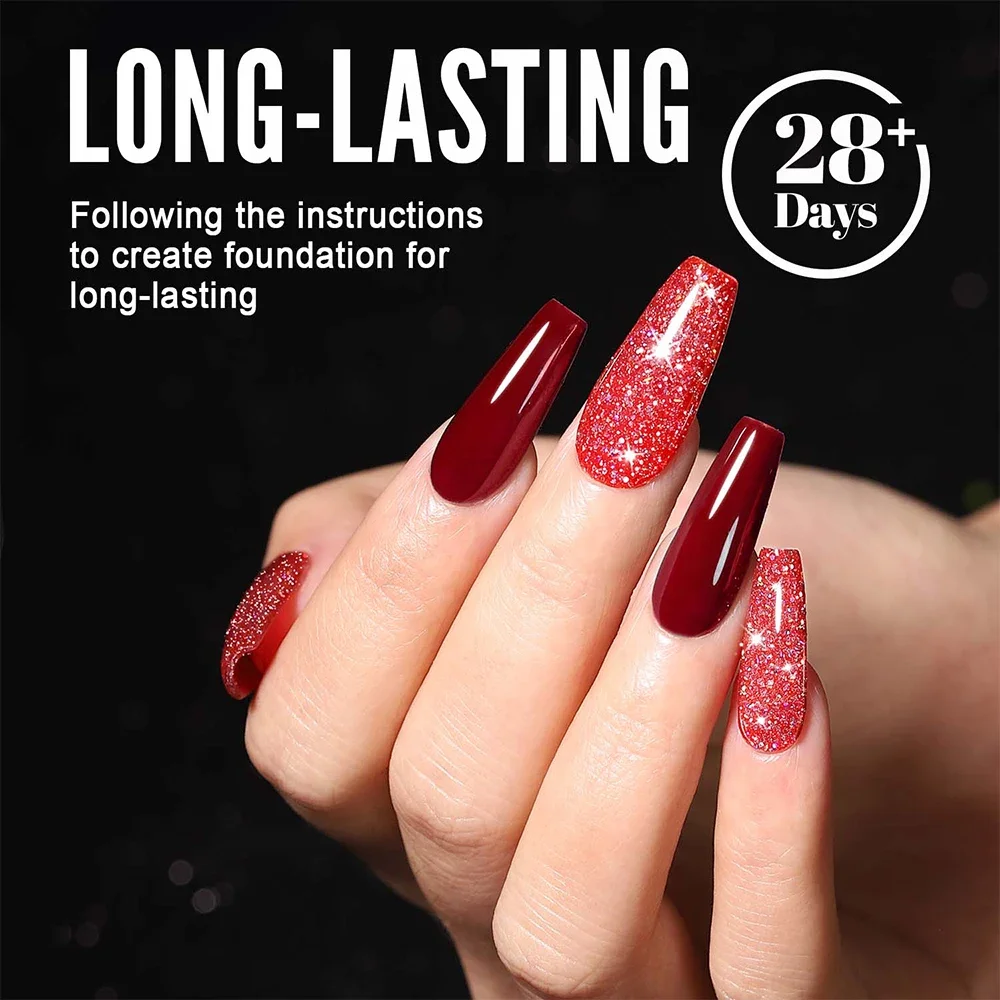 YOKEFELLOW Platinum Glitter Nagellak Sparkly Glanzende UV LED Losweken Rood Zilver Gel Polish Thuis DIY Manicure Nagelsalon Vernis