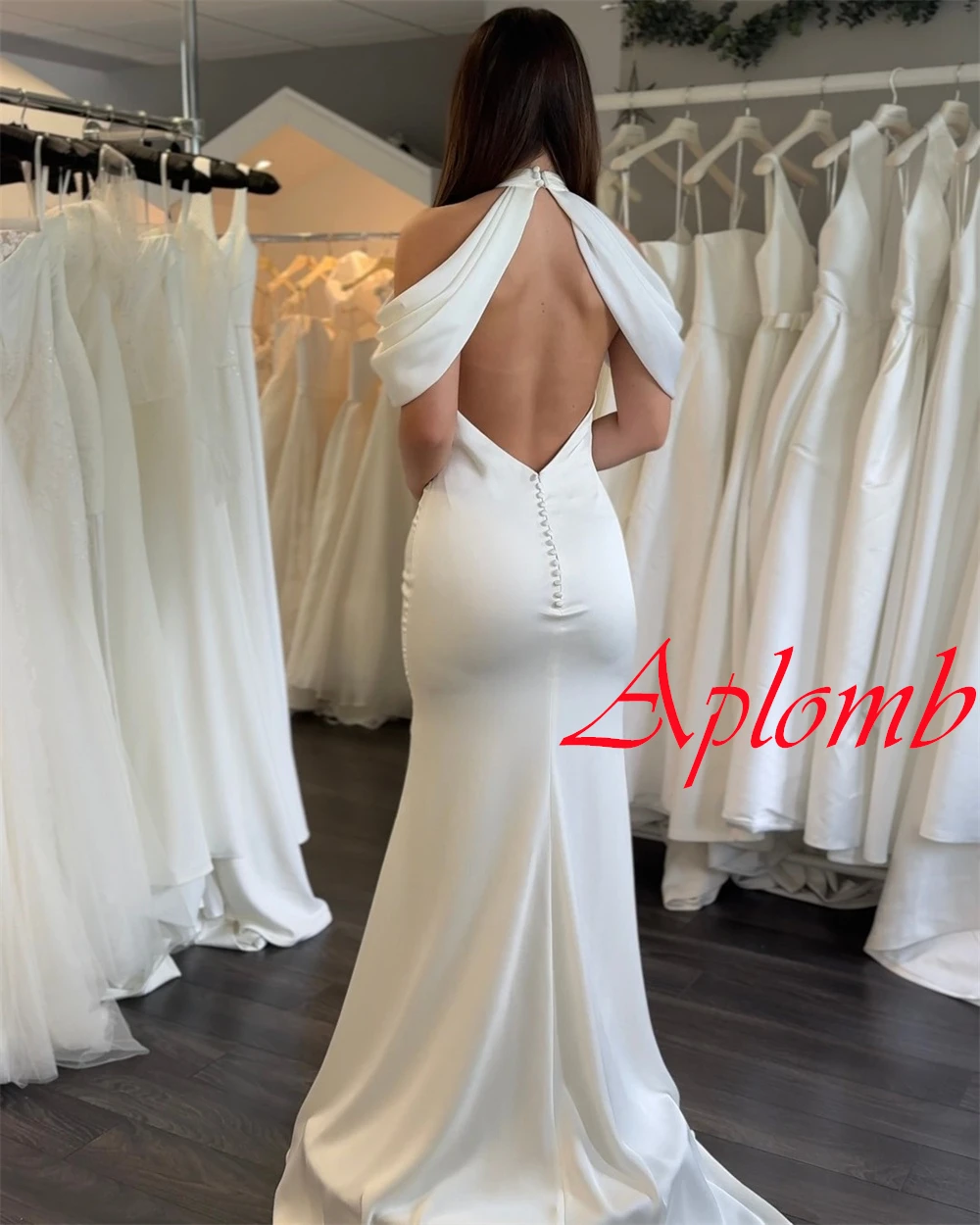 Customized Elegant White Chiffon Wedding Dress Simple Crew Neck Off the Shoulder Short Sleeves Bridal Gowns Chapel Train Dress