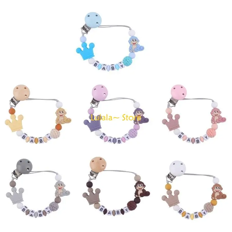 

Y4qa детская цепь соски с мультипликационным рисунком животных Силиконовый зажим соски для новорожденных против утерянного соски