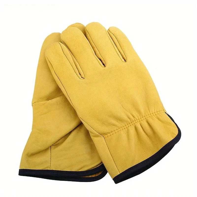 Sheepskin gloves, wear-resistant, heat-resistant, soft and non slip, durable for welding, garden gloves