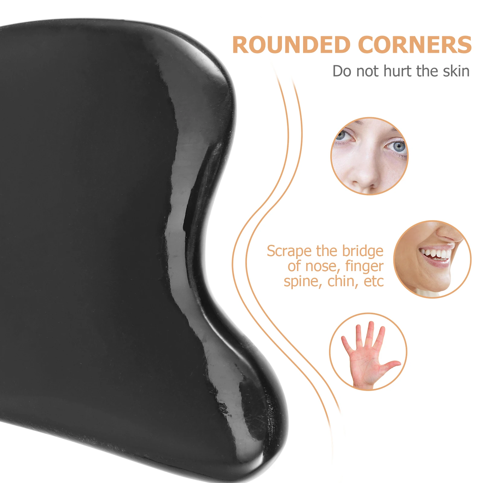 أداة احترافية للوجه من جواشا، مادة عالية الجودة، مكشطة تدليك محمولة بحافة ناعمة للوجه والرقبة والكتف ووشا #4