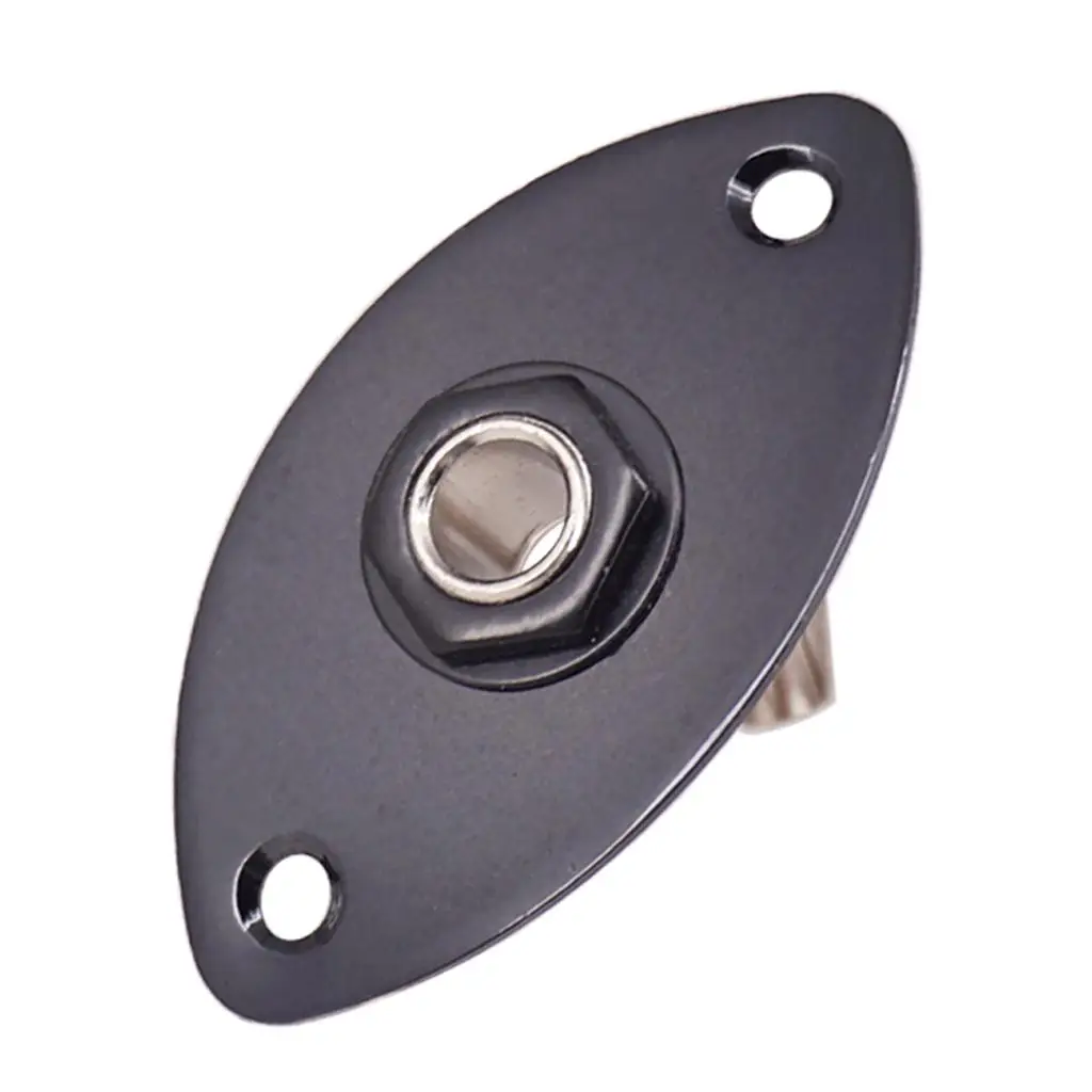 Electric Guitar Output Input Oval Jack Plug Plate Iron Copper for Guitar Cranksets Socket Replacement