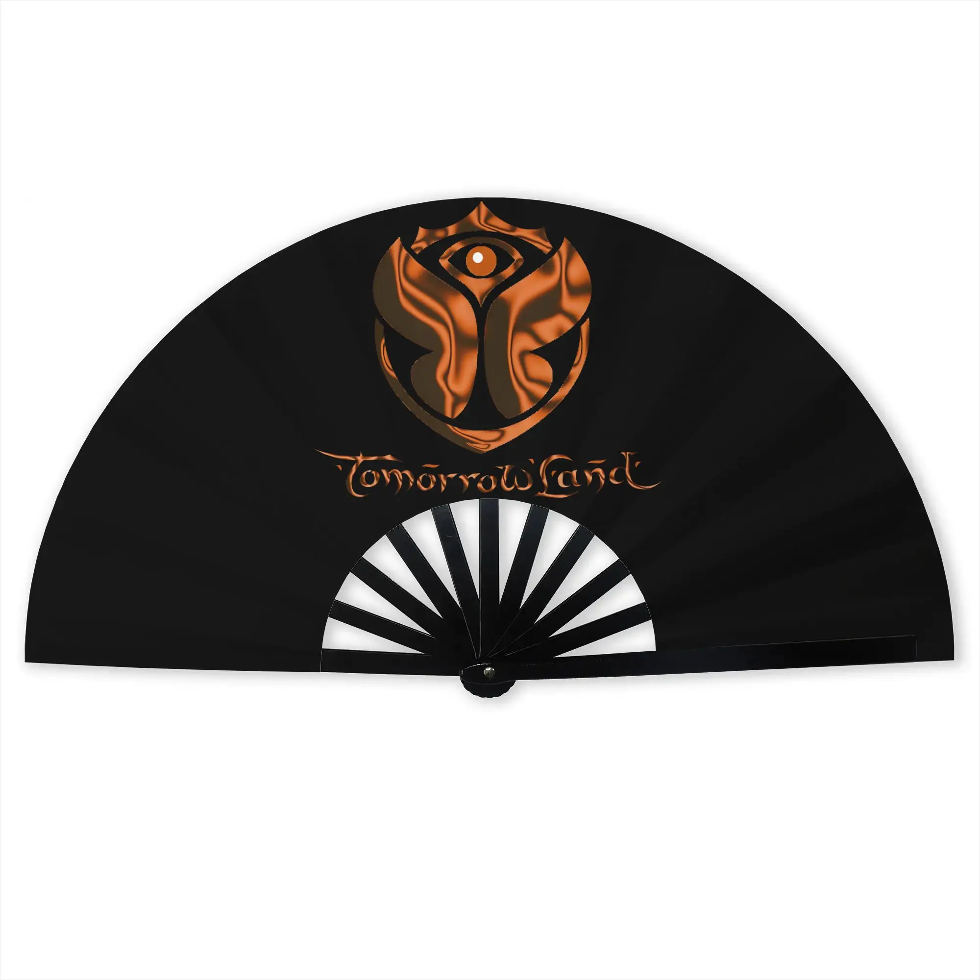 T-Tomorrowland Festival music Stylish Hand Fan Women  Printed Polyester Fan Vintage For Sports Events Gift
