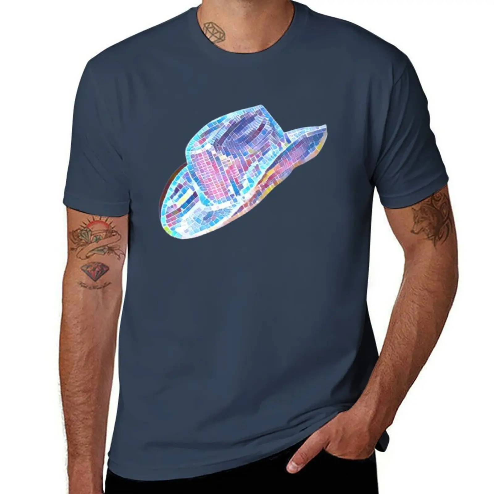 

Urban Chic Galaxy Explorer Pixelated Artistic Cowboy Hat (Disco Beyoncé Renaissance Inspired Vibes!) T-Shirt